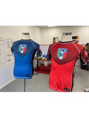 LOTTATORI Rashguard Combat Wrestling Blu S