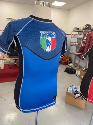 LOTTATORI Rashguard Combat Wrestling Blu M