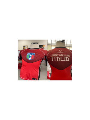 LOTTATORI Rashguard Combat Wrestling Rossa M