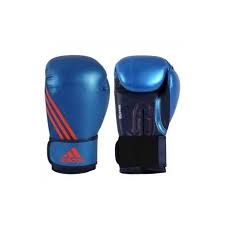 ADIDAS GUANTONI SPEED 100 BLU  METALLIZZATO IN VINILE  10 OZ