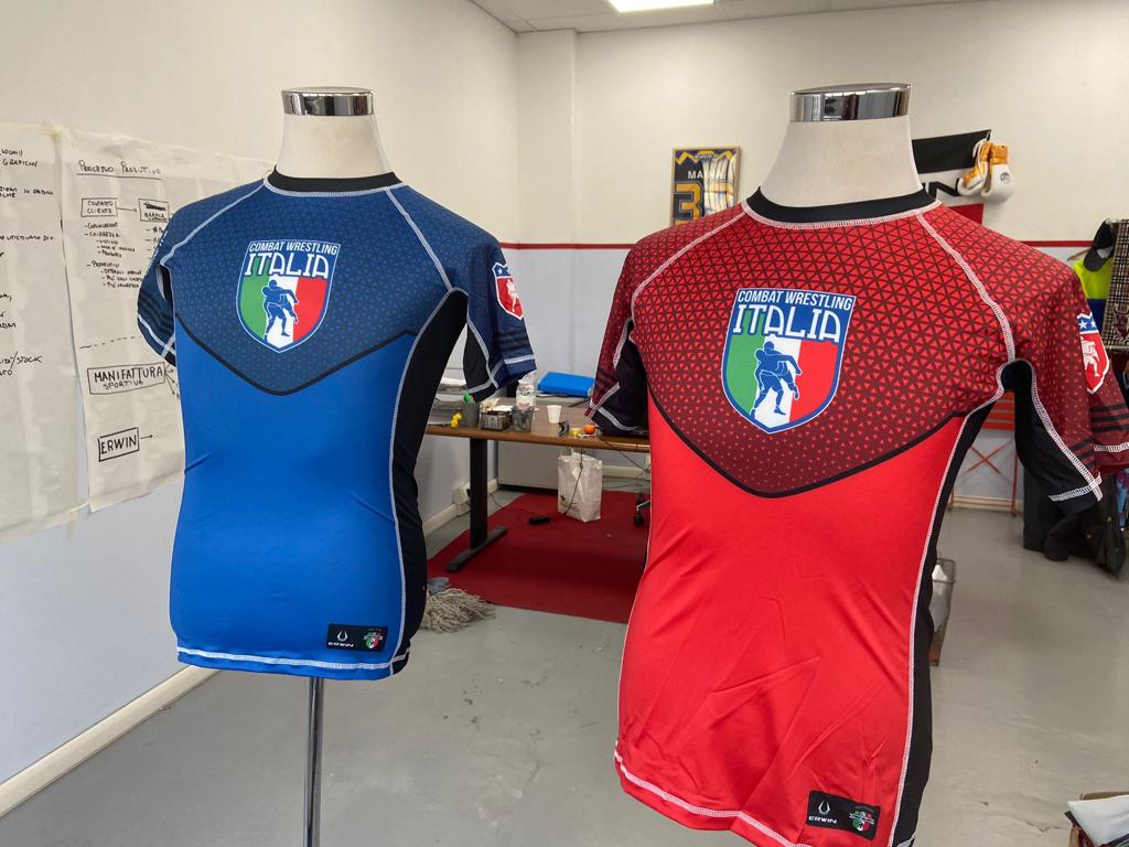 LOTTATORI RASHGUARD COMBAT WRESTLING BLU
