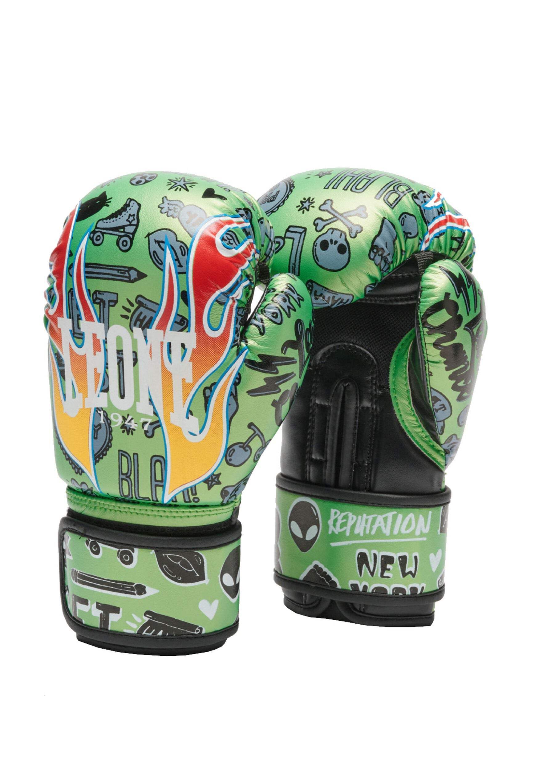 LEONE GUANTI JR FLAMES VERDE 6 OZ