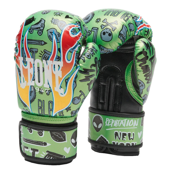 LEONE GUANTI JR FLAMES VERDE 6 OZ